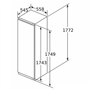 Bosch, Series 6, NoFrost,  212 л, высота 177 см - Интегрируемый морозильник