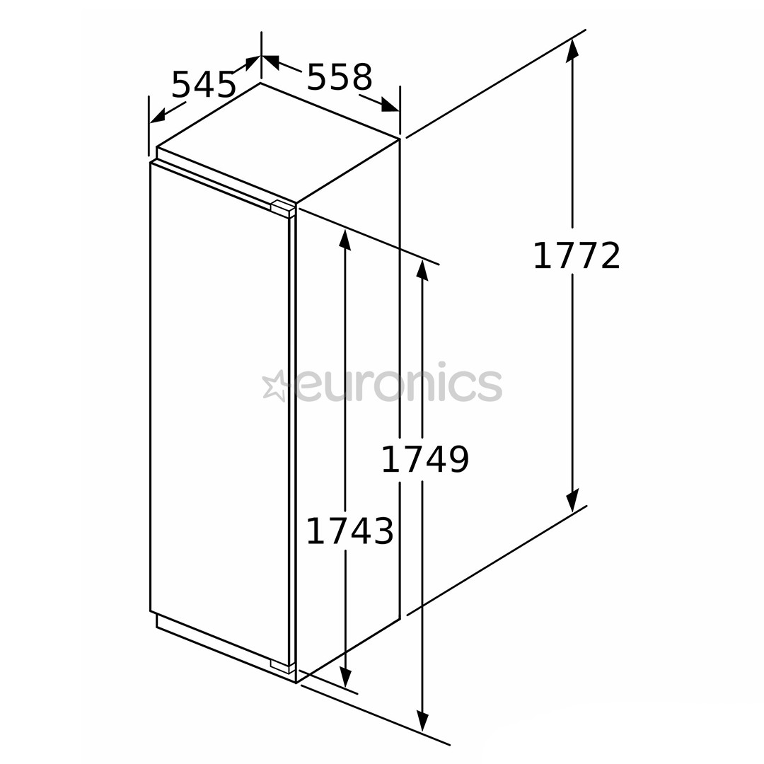 Bosch, Series 6, NoFrost,  212 л, высота 177 см - Интегрируемый морозильник