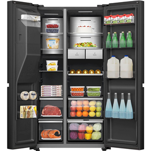 Hisense, NoFrost, 614 L, height 179 cm, black - SBS Refrigerator