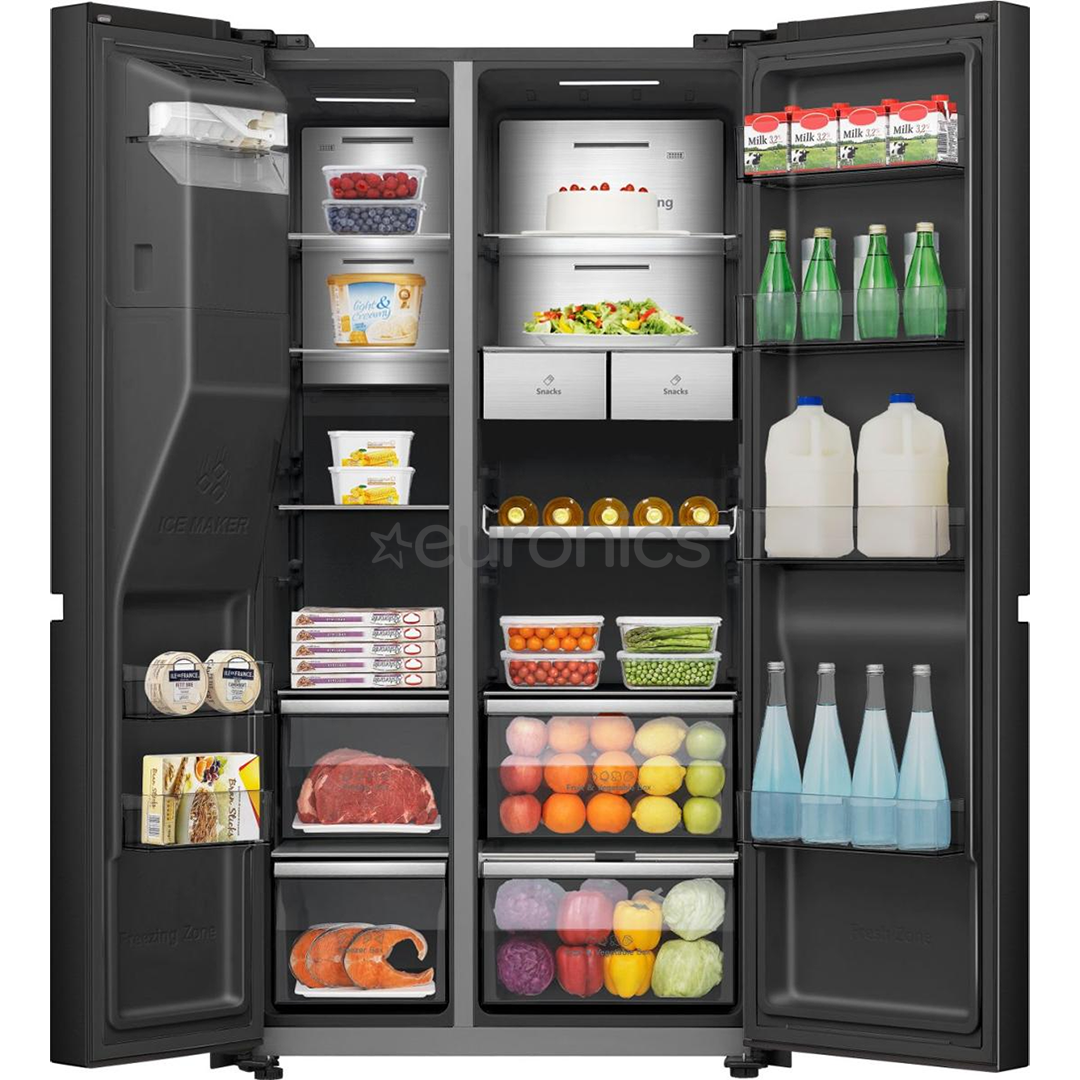 Hisense, NoFrost, 614 L, height 179 cm, black - SBS Refrigerator