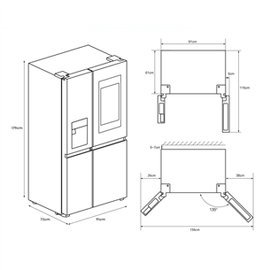 Hisense, NoFrost, 614 L, height 179 cm, black - SBS Refrigerator