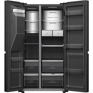 Hisense, NoFrost, 614 L, height 179 cm, black - SBS Refrigerator
