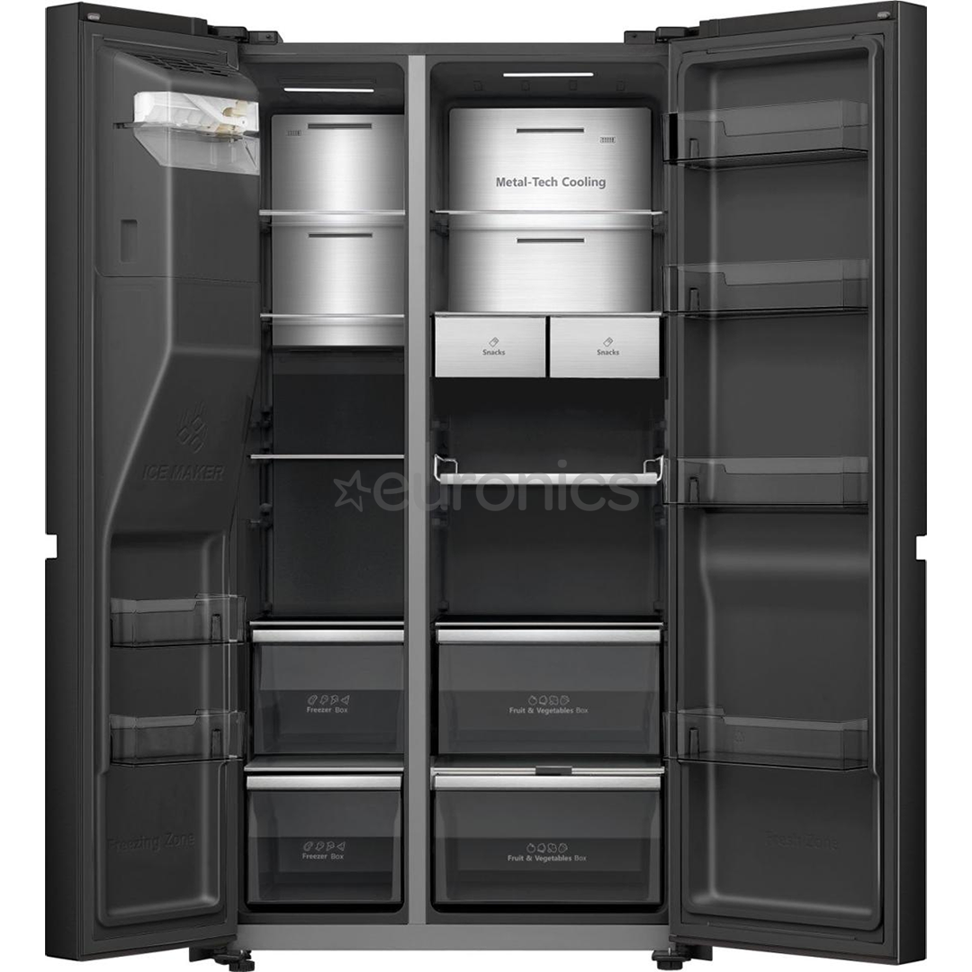 Hisense, NoFrost, 614 L, height 179 cm, black - SBS Refrigerator