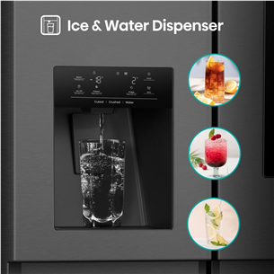 Hisense, NoFrost, 614 L, height 179 cm, black - SBS Refrigerator