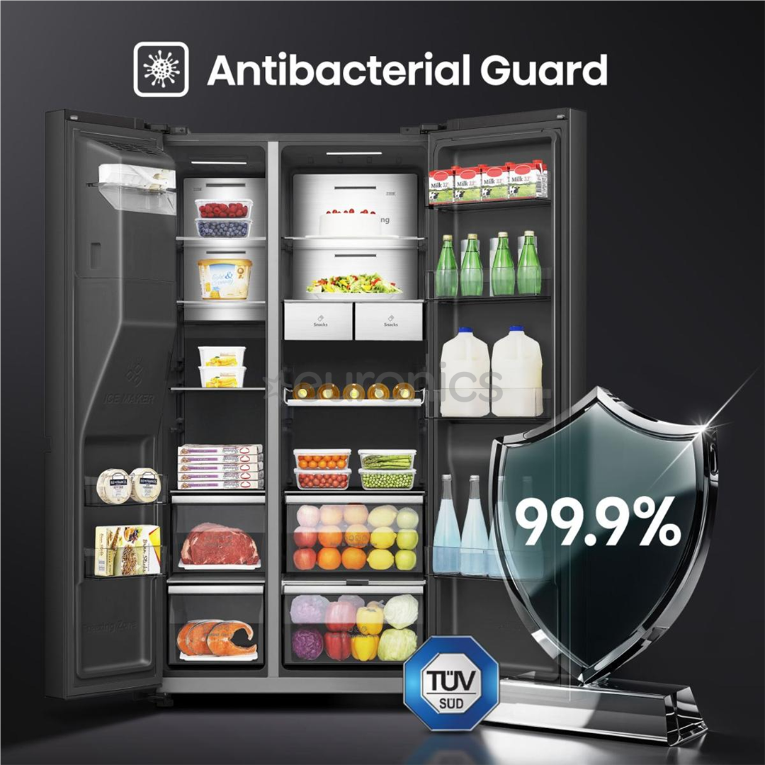 Hisense, NoFrost, 614 L, height 179 cm, black - SBS Refrigerator