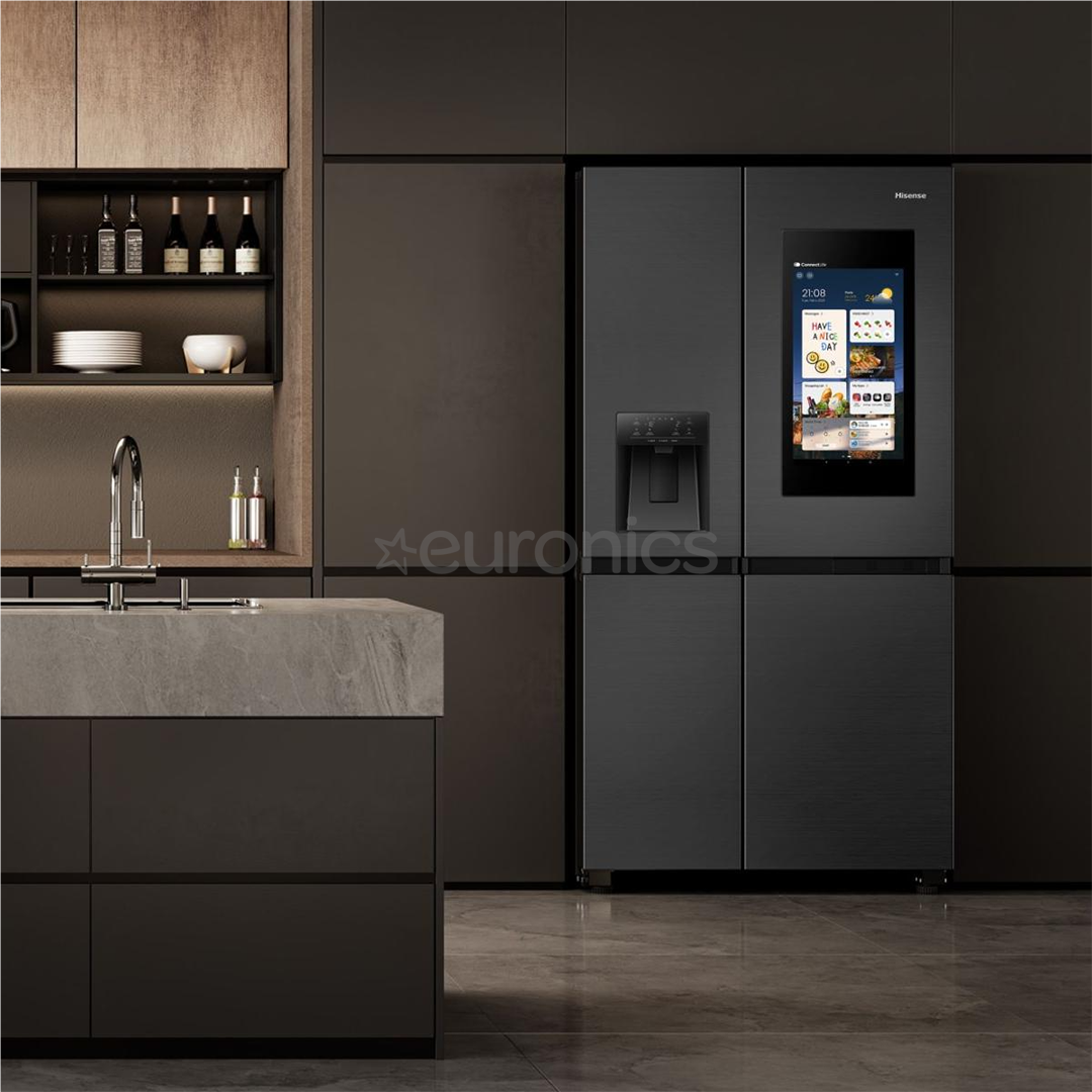 Hisense, NoFrost, 614 L, height 179 cm, black - SBS Refrigerator