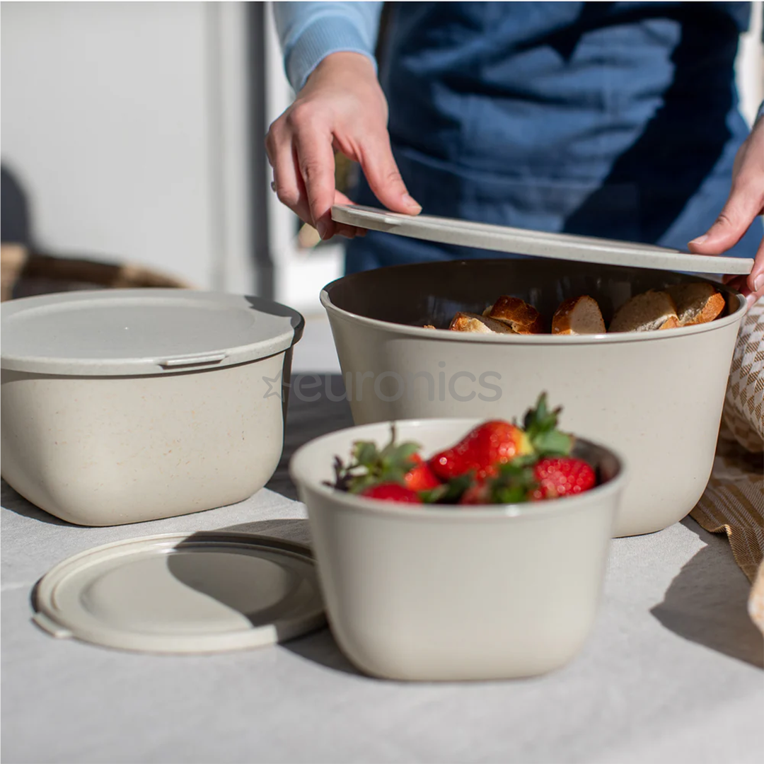 Koziol CONNECT BOX SET STOCKHOLM, set of 3, light brown - Box set