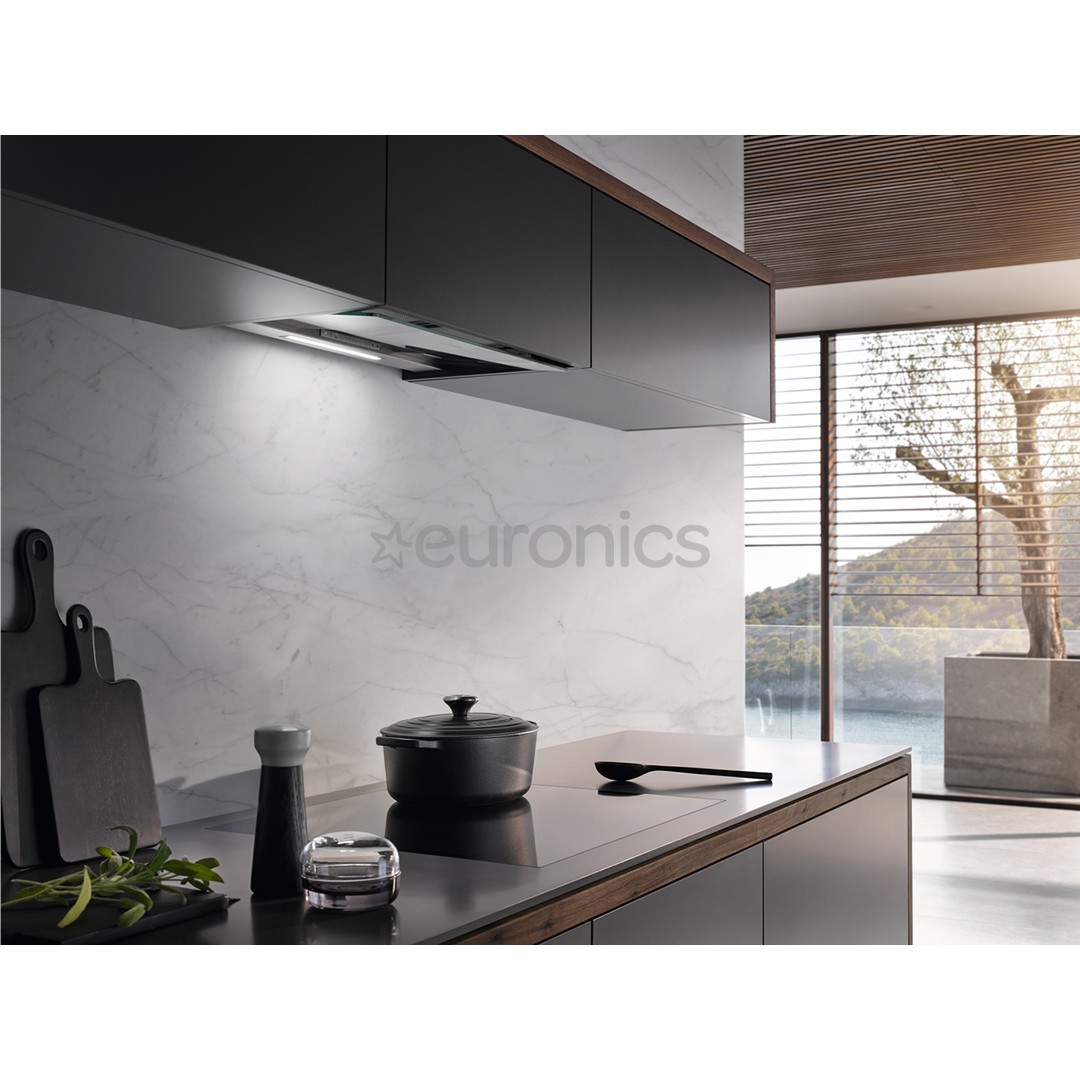 Miele, 600 m³/h, width 56.1 cm, transparent glass - Built-in cooker hood