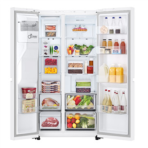 LG, Water & Ice Dispenser, 638 L, augstums 179 cm, balta - SBS Ledusskapis