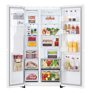 LG, Water & Ice Dispenser, 638 L, height 179 cm, white - SBS-Refrigerator