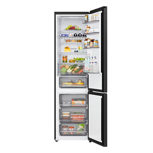 LG, NoFrost, 375 L, augstums 203 cm, melna tērauda - Ledusskapis