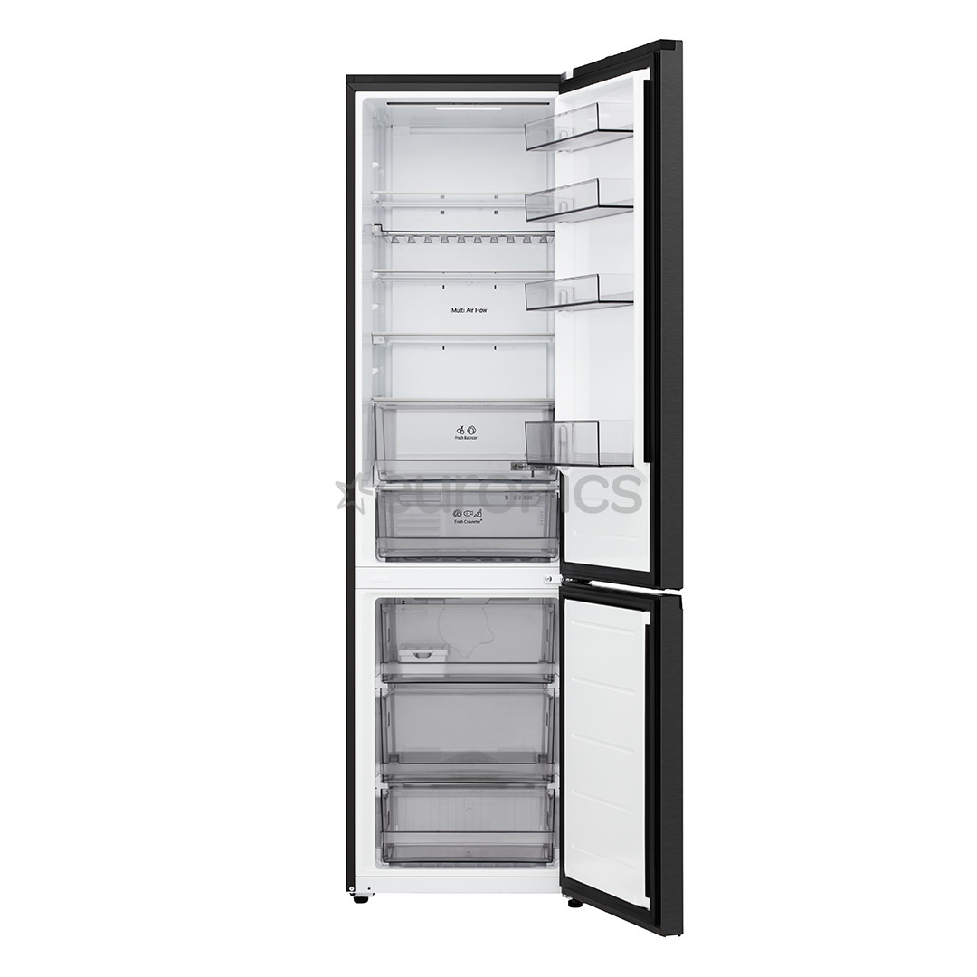 LG, NoFrost, 375 L, augstums 203 cm, melna tērauda - Ledusskapis