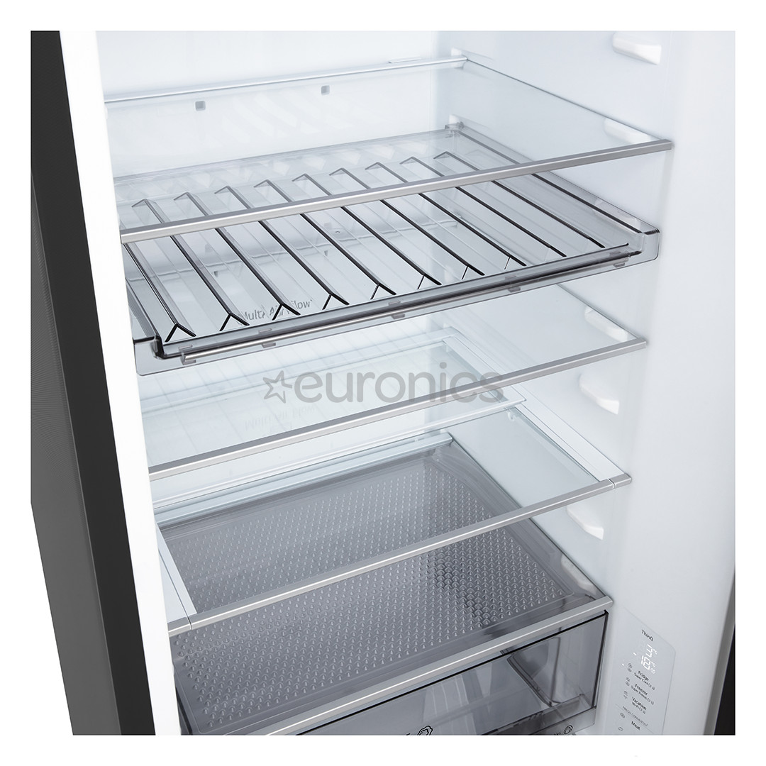 LG, NoFrost, 375 L, augstums 203 cm, melna tērauda - Ledusskapis