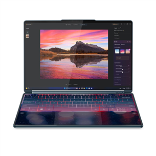 Lenovo Yoga Book 9i Gen 10, 14'', WQXGA+, OLED, 120 Hz, Ultra 7, 32 GB, 1 TB, W11P, ENG, zila - Portatīvais dators 83KJ000BNT