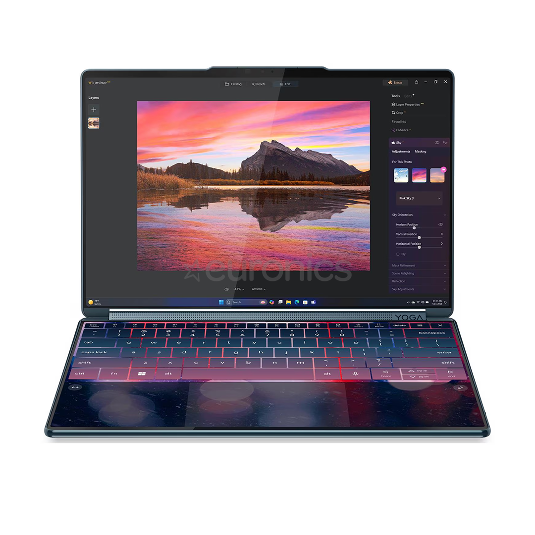 Lenovo Yoga Book 9i Gen 10, 14'', WQXGA+, OLED, 120 Hz, Ultra 7, 32 GB, 1 TB, W11P, ENG, zila - Portatīvais dators