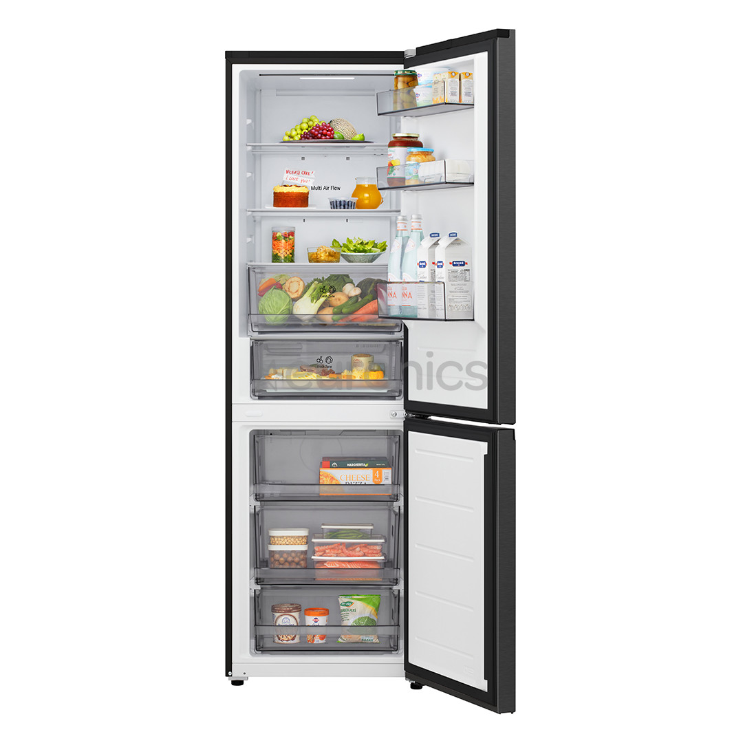 LG, Total No Frost, 333 L, augstums 186 cm, matēta melna - Ledusskapis