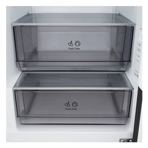 LG, Total No Frost, 333 L, augstums 186 cm, matēta melna - Ledusskapis