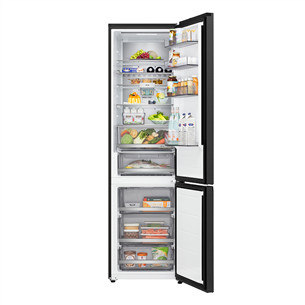 LG, Total No Frost, 375 L, augstums 203 cm, melna tērauda - Ledusskapis