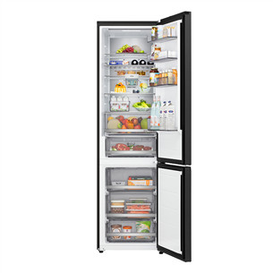 LG, Total No Frost, 375 L, augstums 203 cm, melna tērauda - Ledusskapis