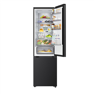 LG, Total No Frost, 375 L, augstums 203 cm, melna tērauda - Ledusskapis