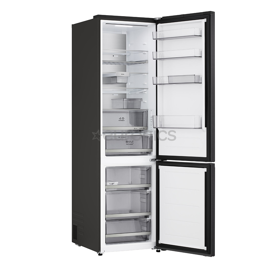 LG, Total No Frost, 375 L, augstums 203 cm, melna tērauda - Ledusskapis