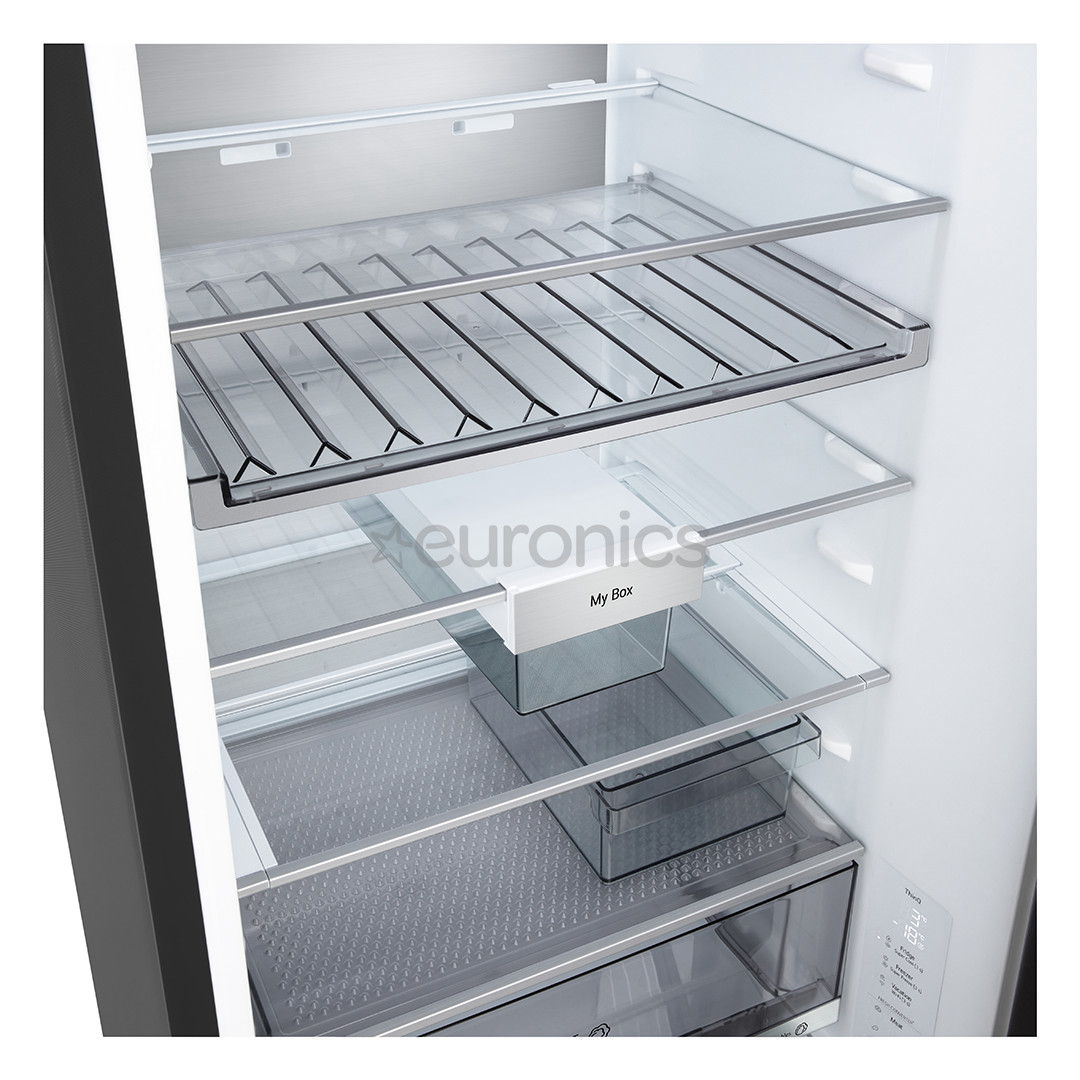 LG, Total No Frost, 375 L, augstums 203 cm, melna tērauda - Ledusskapis