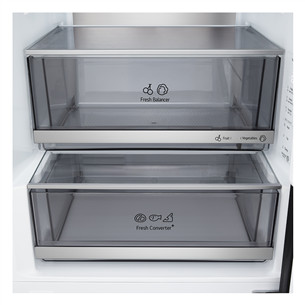 LG, Total No Frost, 375 L, augstums 203 cm, melna tērauda - Ledusskapis