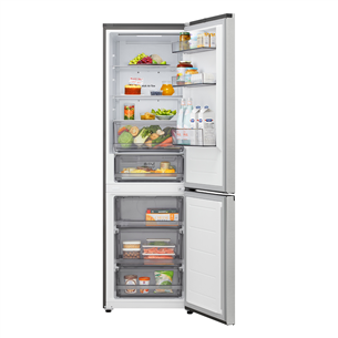 LG, Total No Frost, 333 L, height 186 cm, silver - Refrigerator