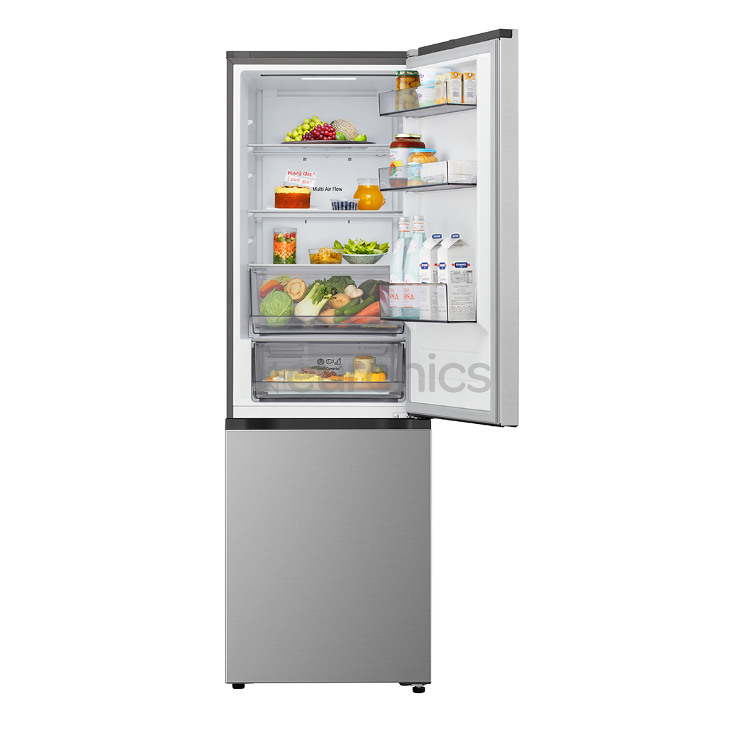 LG, Total No Frost, 333 L, height 186 cm, silver - Refrigerator