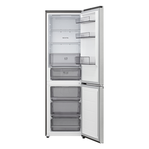 LG, Total No Frost, 333 L, height 186 cm, silver - Refrigerator