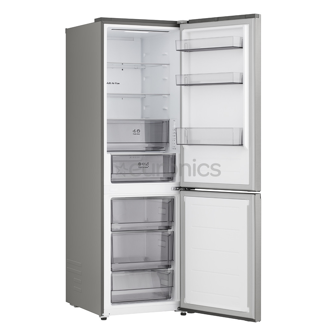 LG, Total No Frost, 333 L, height 186 cm, silver - Refrigerator