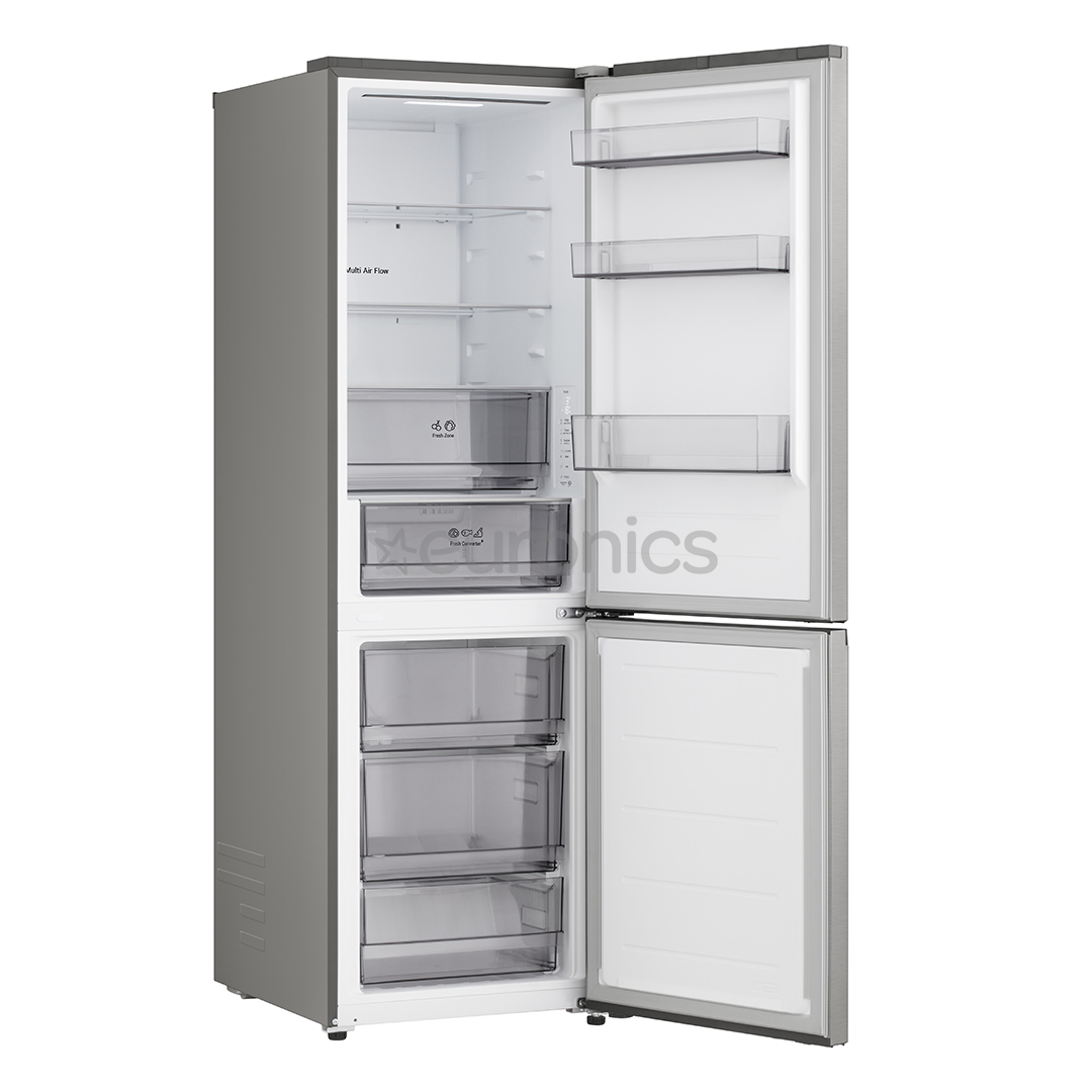 LG, Total No Frost, 333 L, height 186 cm, silver - Refrigerator