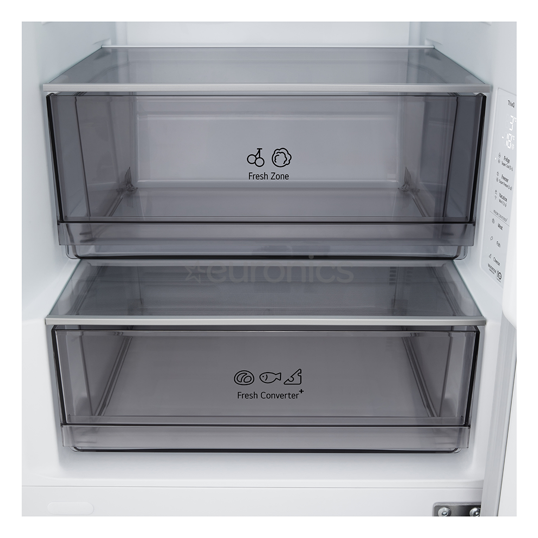 LG, Total No Frost, 333 L, height 186 cm, silver - Refrigerator
