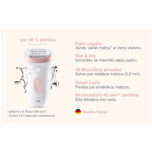 Braun Silk epil 7, Wet & Dry, white/pink - Epilator