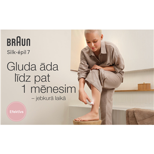Braun Silk epil 7, balta/rozā - Epilators