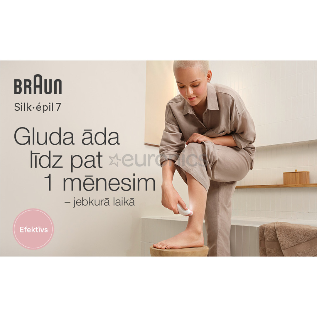 Braun Silk epil 7, balta/rozā - Epilators