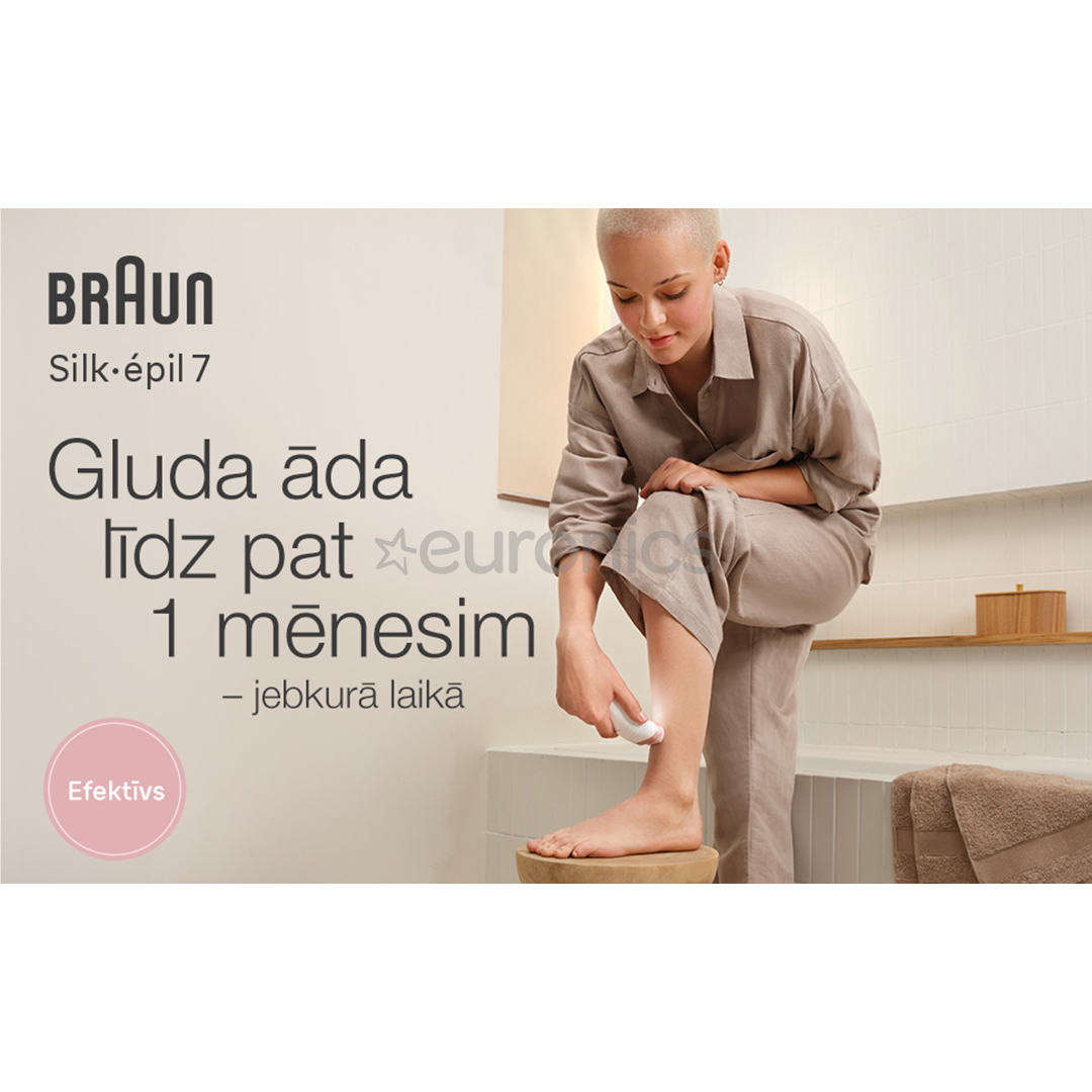 Braun Silk epil 7, balta/rozā - Epilators