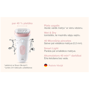 Braun Silk epil 7, balta/rozā - Epilators