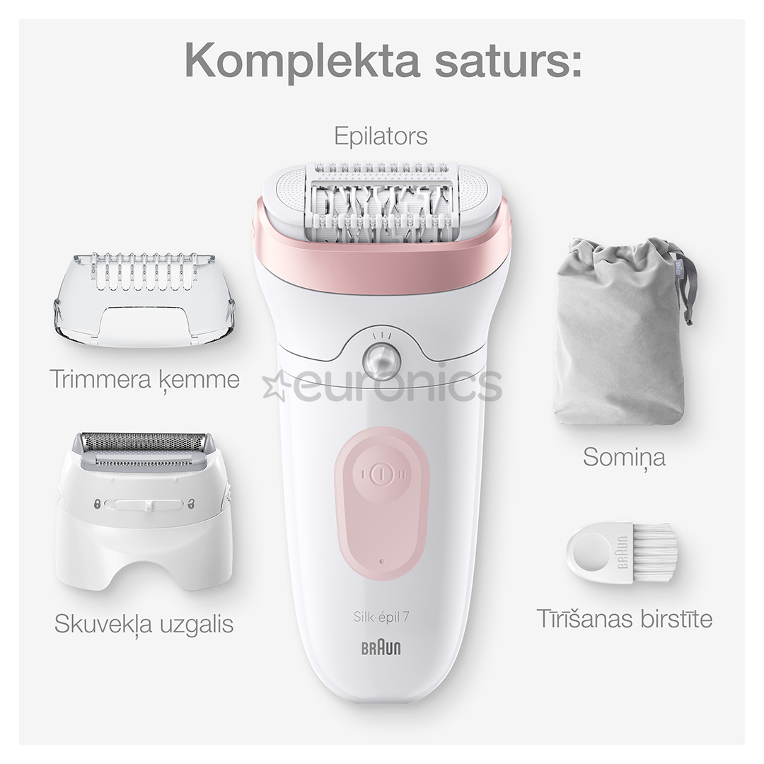Braun Silk epil 7, balta/rozā - Epilators