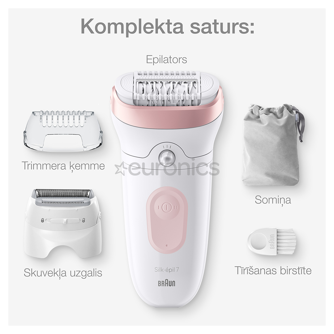 Braun Silk epil 7, balta/rozā - Epilators
