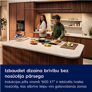 Electrolux 600 Series, platums 80 cm, melna - Iebūvējama indukcijas plīts virsma ar tvaika nosūcēju