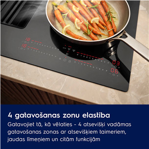Electrolux 600 Series, platums 80 cm, melna - Iebūvējama indukcijas plīts virsma ar tvaika nosūcēju