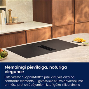 Electrolux 600 Series, platums 80 cm, melna - Iebūvējama indukcijas plīts virsma ar tvaika nosūcēju