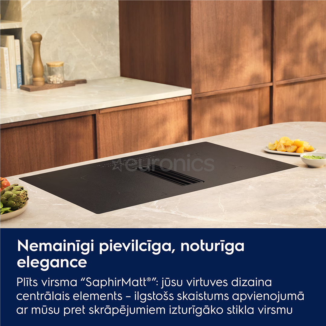 Electrolux 600 Series, ширина 80 см, черный - Интегрируемая индукционная варочная панель с вытяжкой