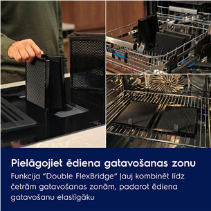 Electrolux 600 Series, platums 80 cm, melna - Iebūvējama indukcijas plīts virsma ar tvaika nosūcēju