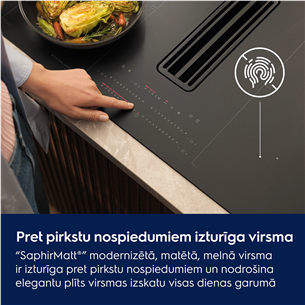 Electrolux 600 Series, ширина 80 см, черный - Интегрируемая индукционная варочная панель с вытяжкой