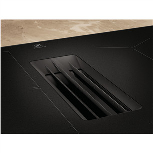 Electrolux 600 Series, platums 80 cm, melna - Iebūvējama indukcijas plīts virsma ar tvaika nosūcēju