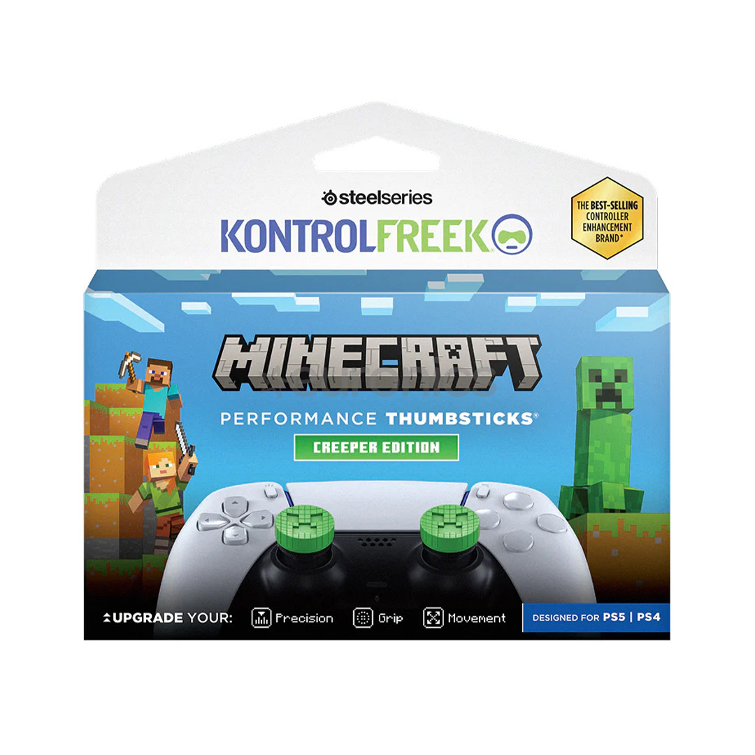 KontrolFreek Minecraft Thumbsticks Creeper Edition, PlayStation, zaļa - Apvalks pogām