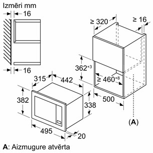 Bosch Series 2, 20 L, 800 W, melna - Iebūvējama mikroviļņu krāsns