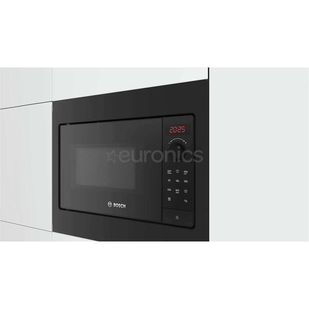 Bosch Series 2, 20 L, 800 W, melna - Iebūvējama mikroviļņu krāsns